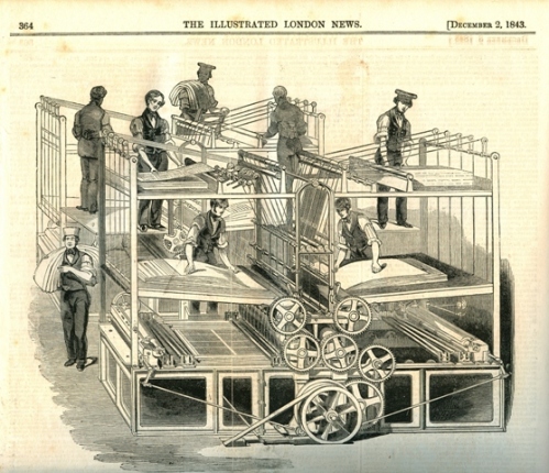 Steamprinting machine used by The Illustrated London News, 2 Dec 1843.